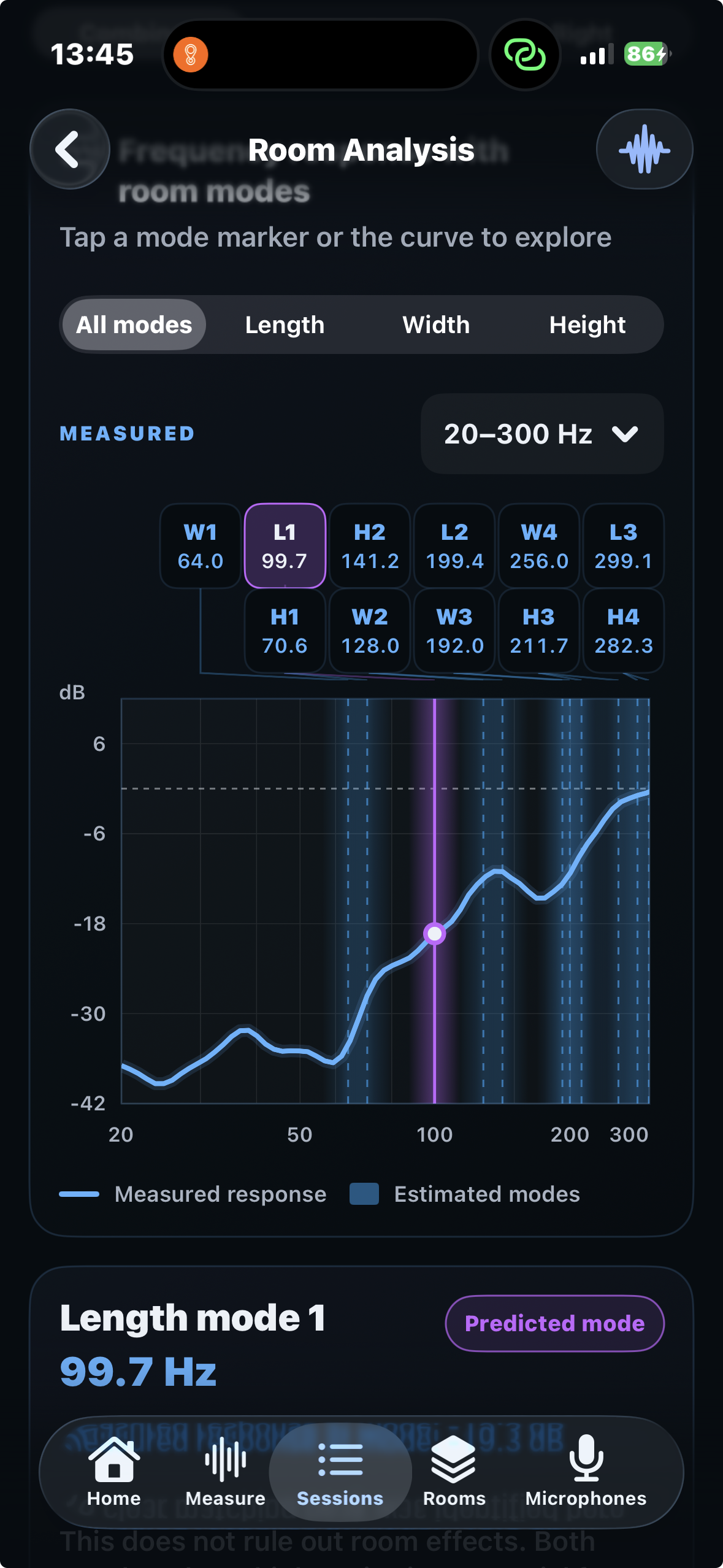 Room Reference room mode analysis on iPhone